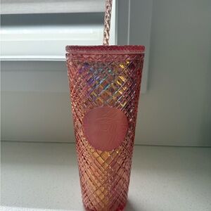 Starbucks Pink Rose Gold Iridescent Jeweled Venti Tumbler